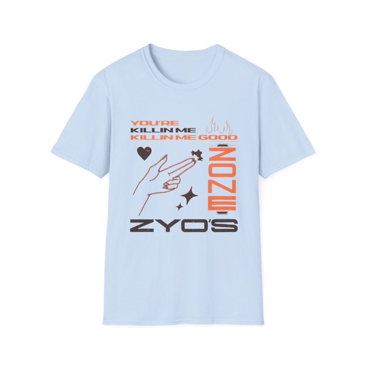 You’re Killin Me Killin Me Good T-Shirt | Graphic Text Heart Finger Gun Design | TWICE Kpop - alternate angle 5, merchandise