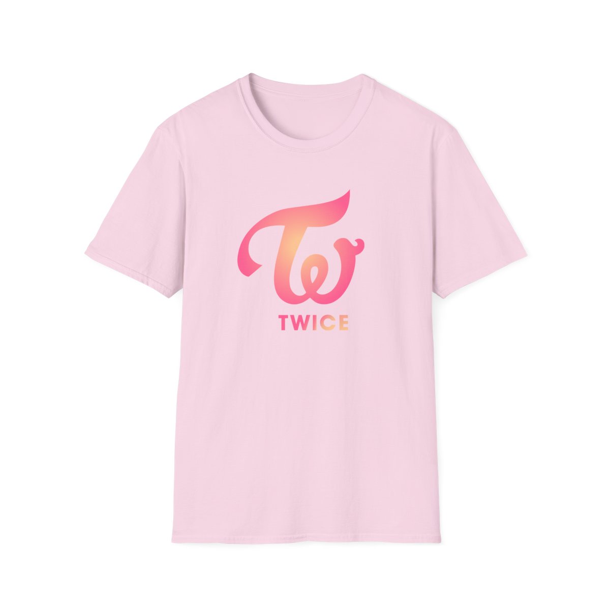 Twice logo T-Shirt | Kpop fan tee, gradient pink logo | TWICE Kpop - alternate angle 4, merchandise