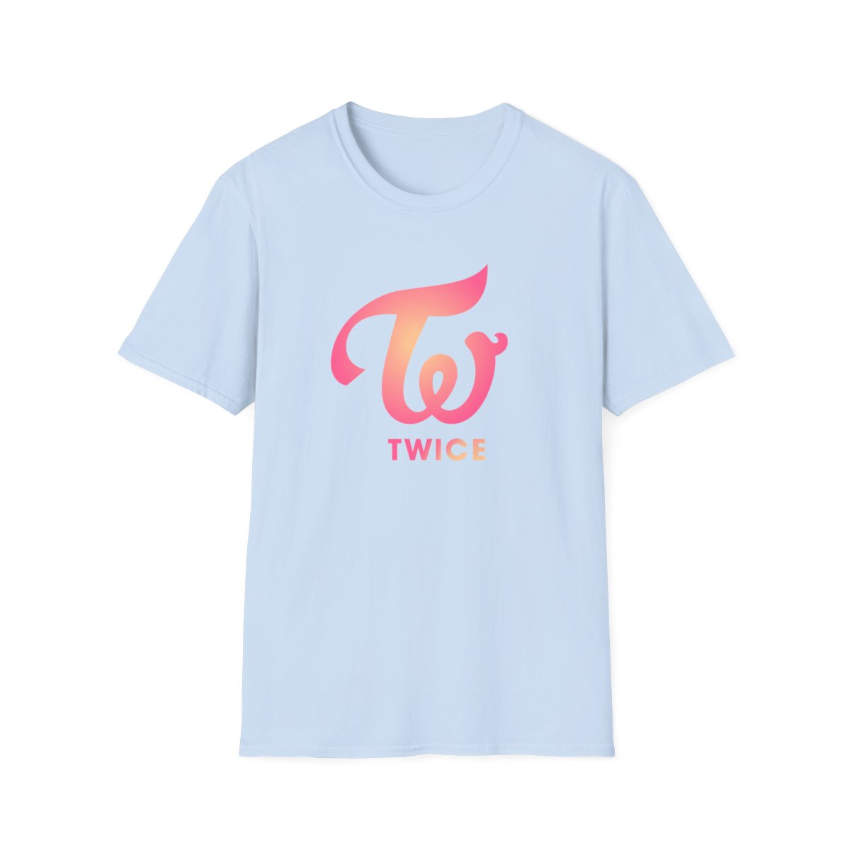 Twice logo T-Shirt | Kpop fan tee, gradient pink logo | TWICE Kpop - alternate angle 3, merchandise