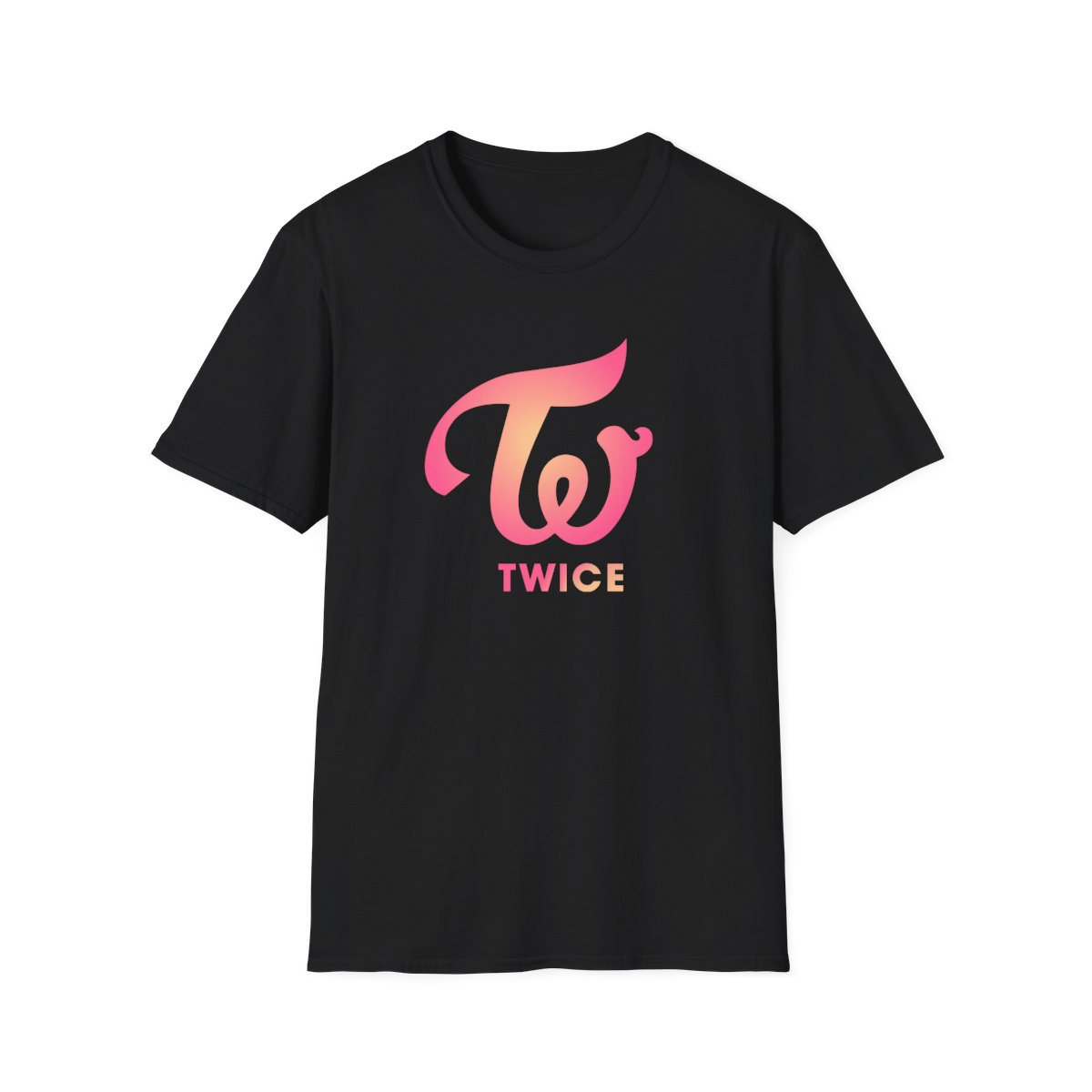 Twice logo T-Shirt | Kpop fan tee, gradient pink logo | TWICE Kpop - alternate angle 2, merchandise