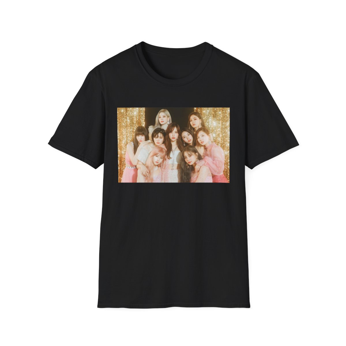 Girl Group Photo T-Shirt | Glitter Backdrop Pop Idol Portrait | TWICE Kpop - alternate angle 2, merchandise