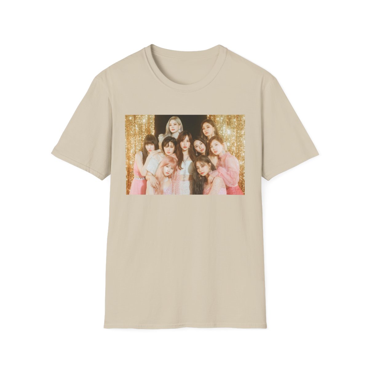 Girl Group Photo T-Shirt | Glitter Backdrop Pop Idol Portrait | TWICE Kpop - alternate angle 3, merchandise