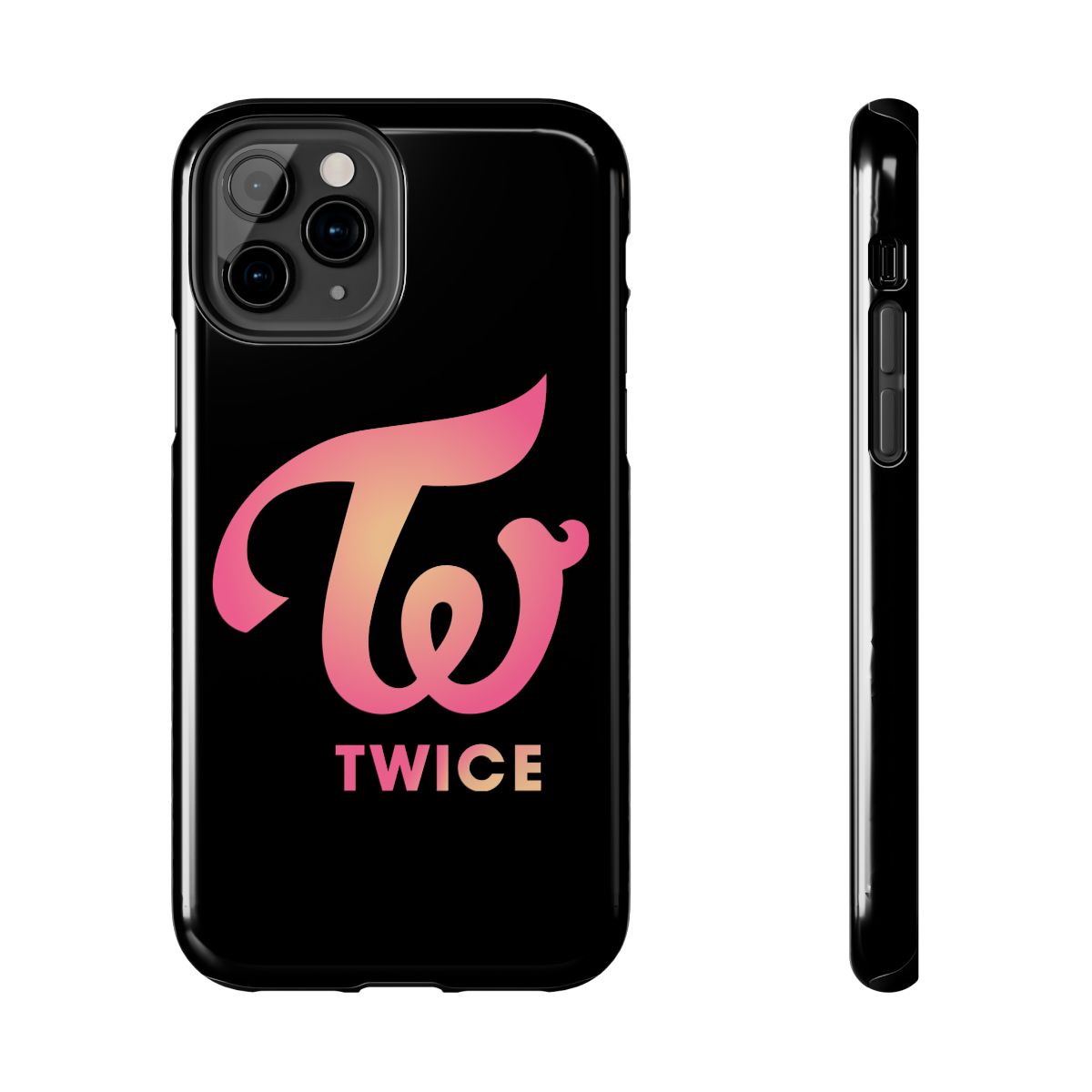 Pink Gradient TW Logo phone case | Tough Phone Case | TWICE Kpop - alternate angle 2, merchandise