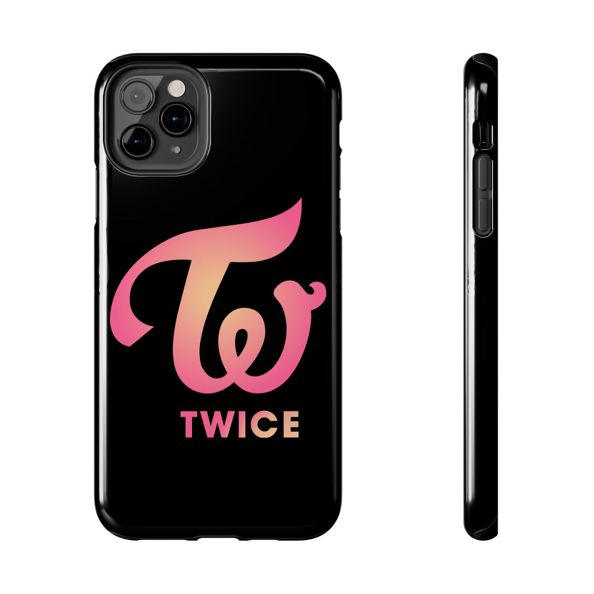 Pink Gradient TW Logo phone case | Tough Phone Case | TWICE Kpop - alternate angle 4, merchandise