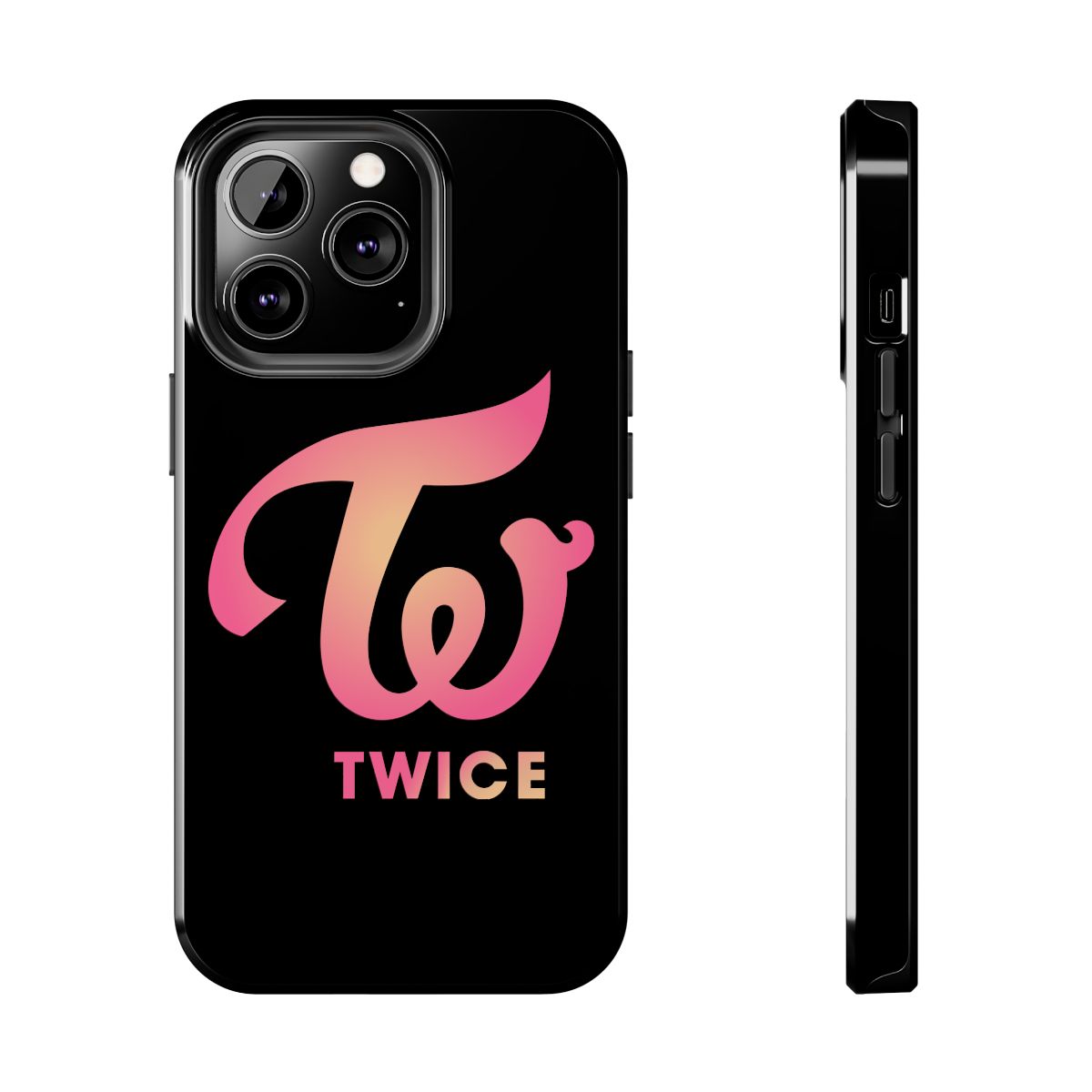 Pink Gradient TW Logo phone case | Tough Phone Case | TWICE Kpop - alternate angle 2, merchandise