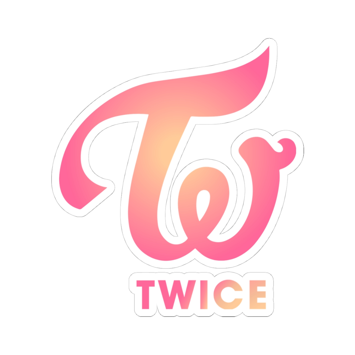 Gradient TW Logo Sticker kiss-cut vinyl | Twice fan decal | TWICE Kpop - alternate angle 1, merchandise