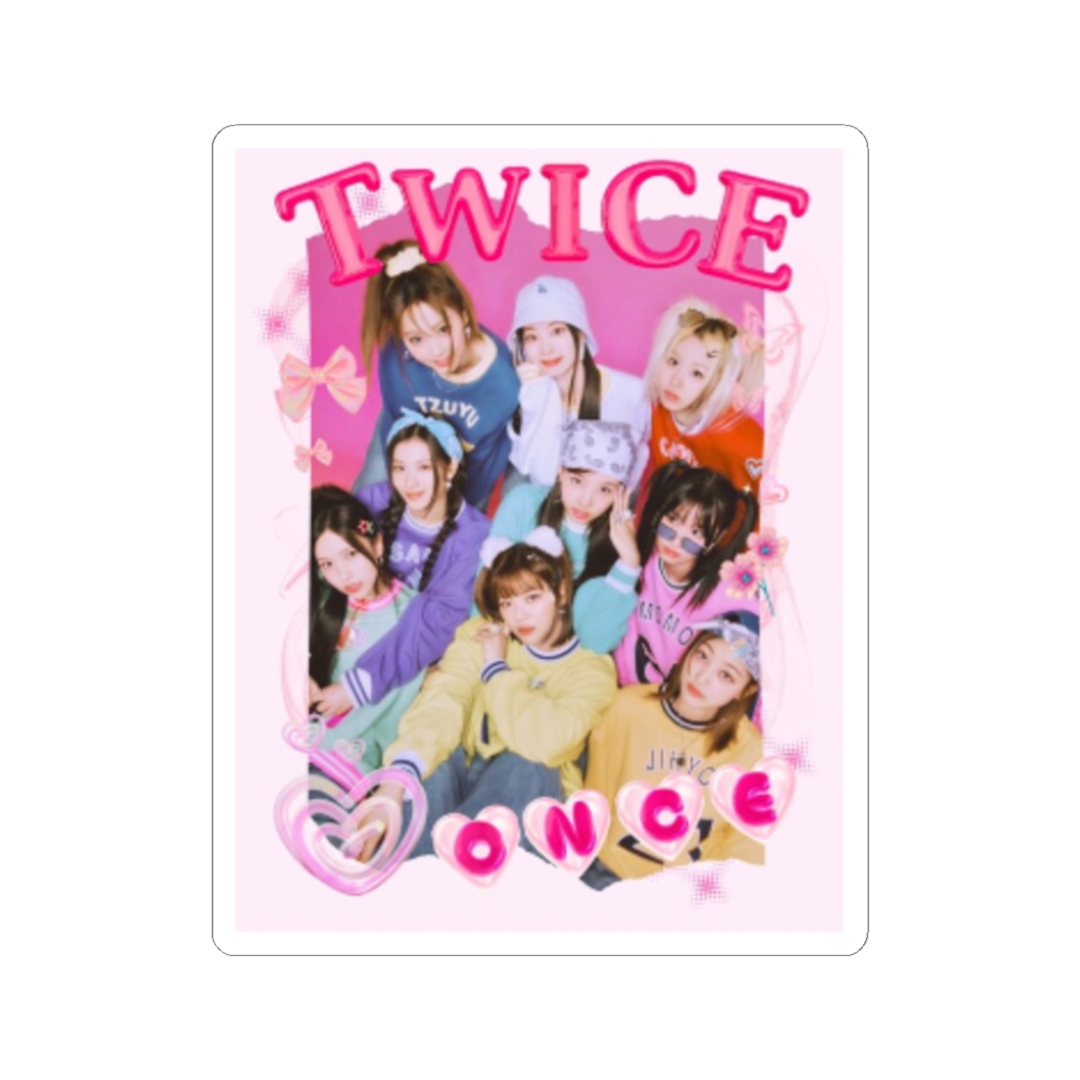 K-Pop Girl Group Photo Kiss-Cut Stickers | Pink Collage Aesthetic | TWICE Kpop