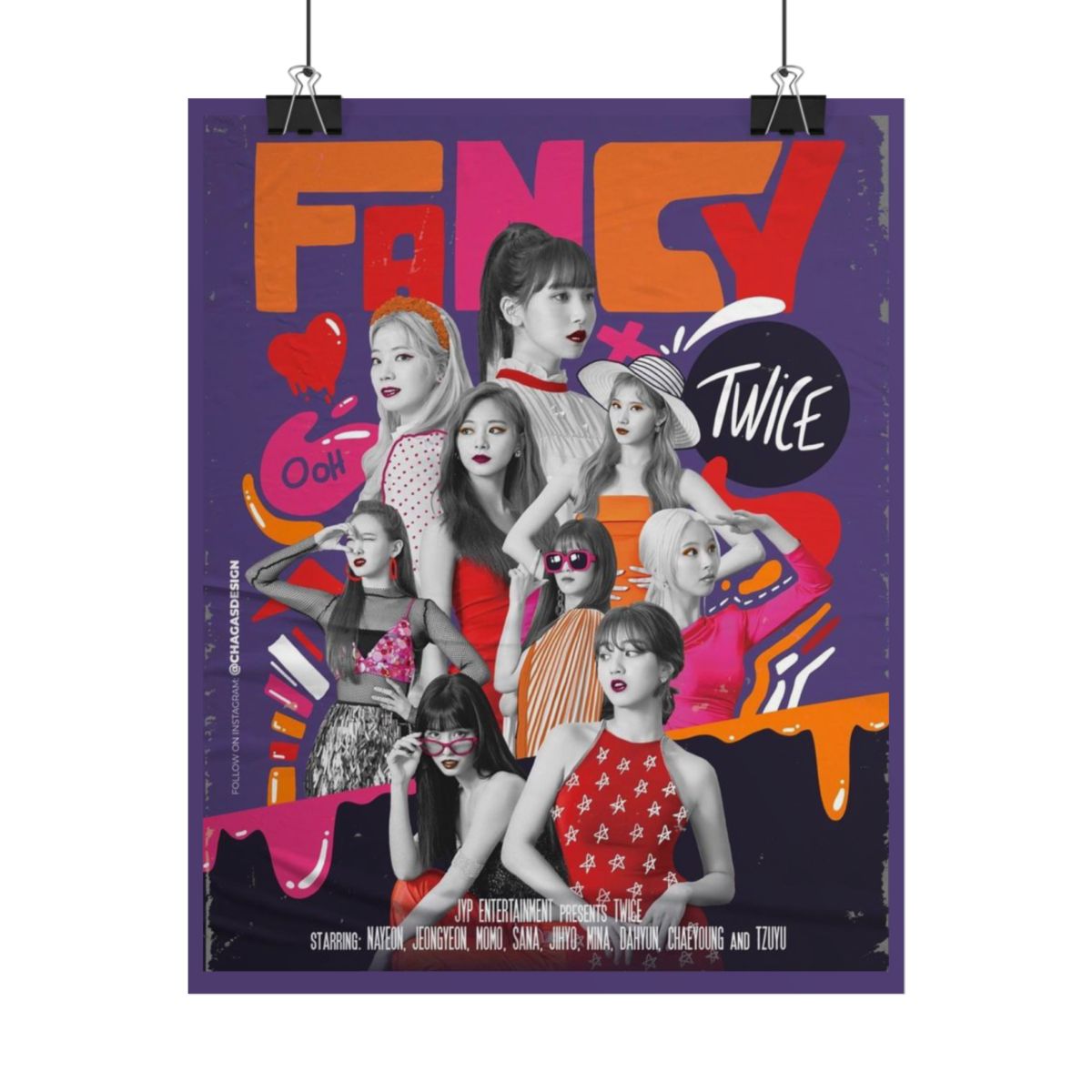 TWICE Fancy collage poster Rolled Posters | K-pop girl group wall art | TWICE Kpop