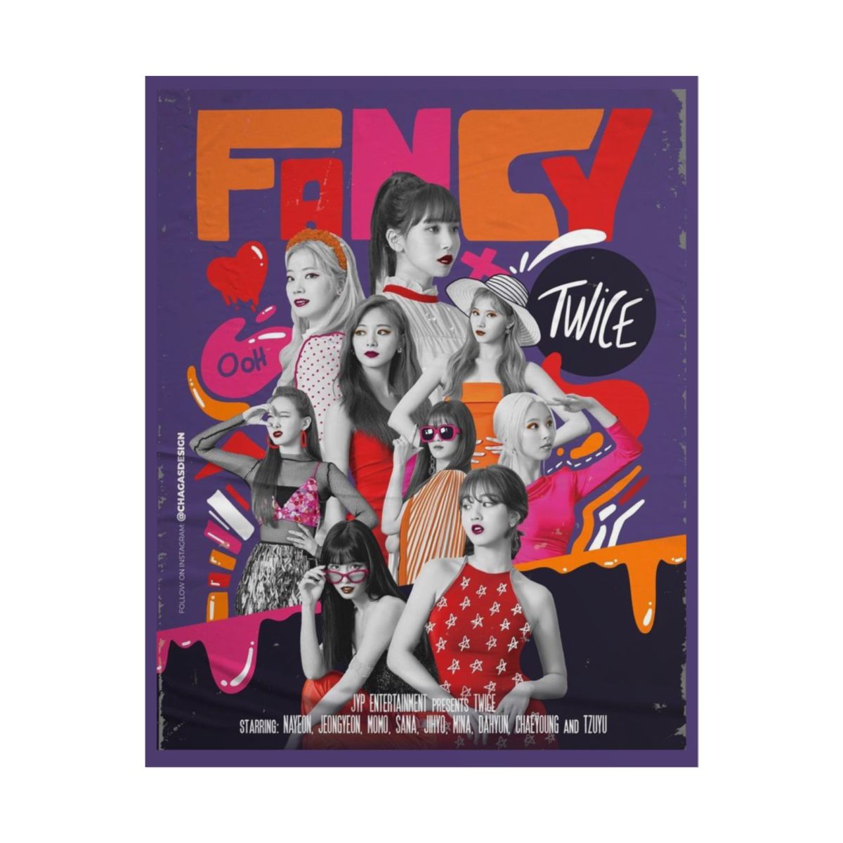 TWICE Fancy collage poster Rolled Posters | K-pop girl group wall art | TWICE Kpop - alternate angle 3, merchandise